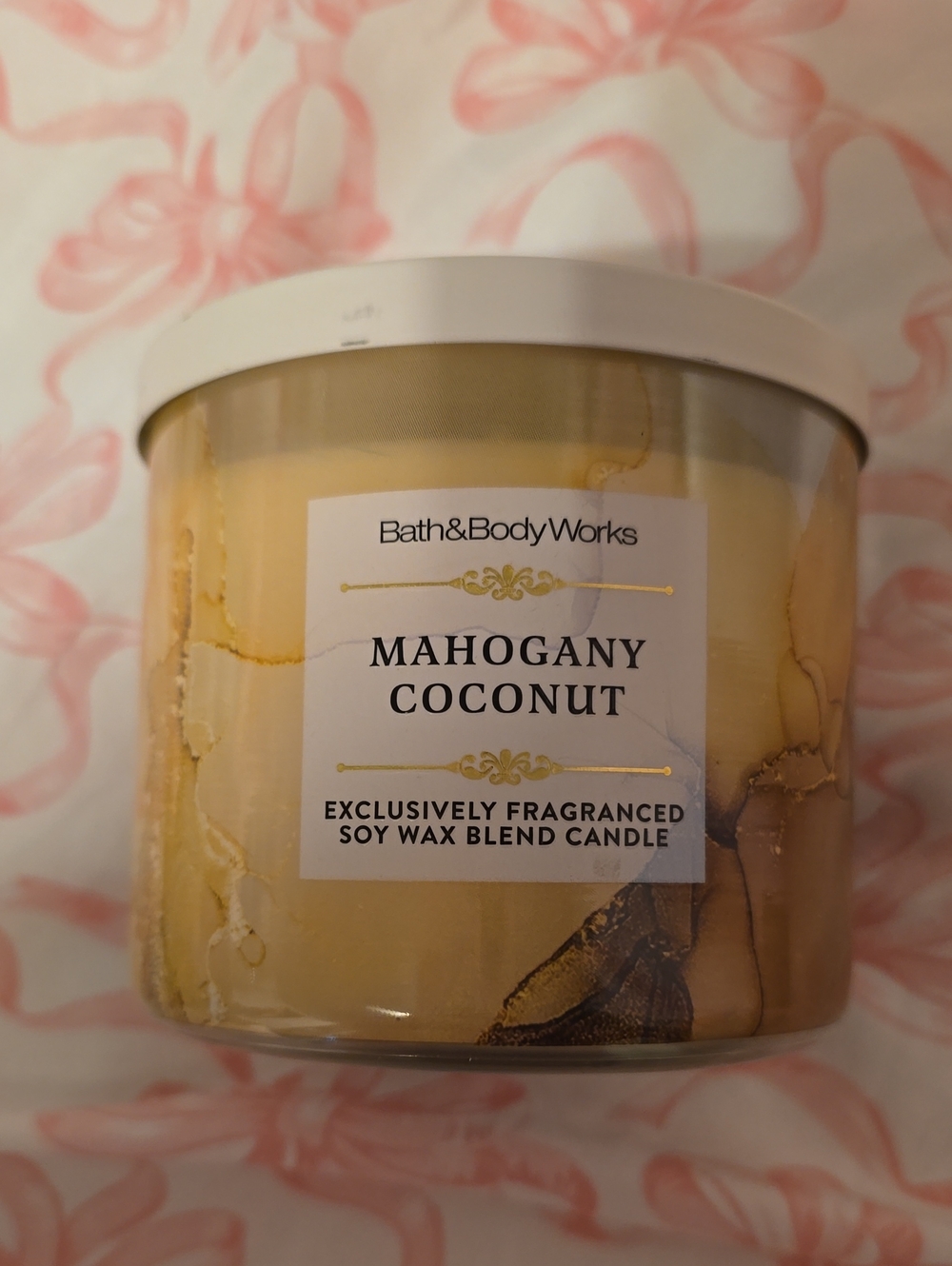 BNWT Bath And Body Works Mahagany Coconut 3 Wick Candle